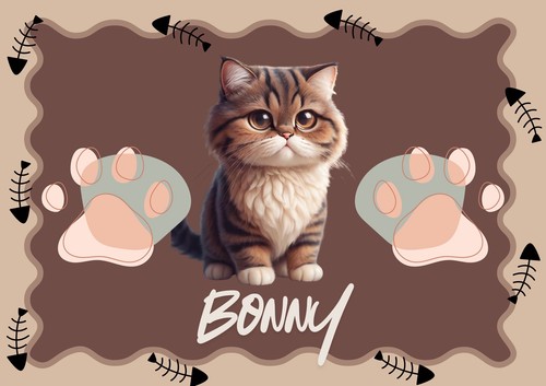 Personalised cat placemat - personalised,