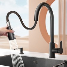 360° Kitchen Sink Mixer Taps Pull Out Spout Spray Head Single Lever Modern Tap