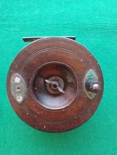 Vintage Wooden Fishing Reel.  4'' Diameter.