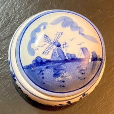 Vintage Blue Delft Trinket Box