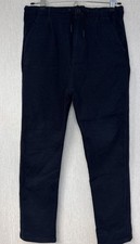zara boys trousers age 13-14 years navy blue cotton twill pockets adjustable