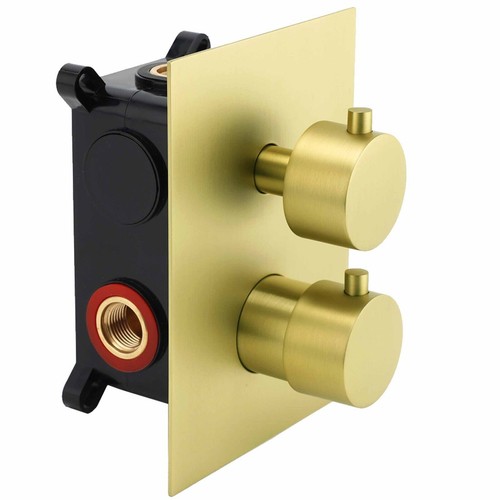 Brushed gold brass square - square, 2