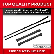 FITS MERCEDES VITO W639 03-14 COMPACT BLACK ROOF & CROSS BARS ROOF RACK NO DRILL