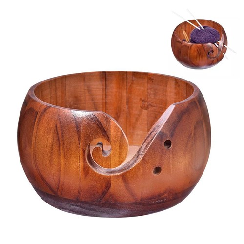 Home wooden yarn bowl - home,