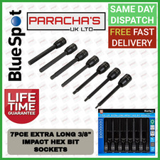 BlueSpot IMPACT Allen Key HEX Bit Socket Set. Extra Long HEX Key Shaft H3-H10