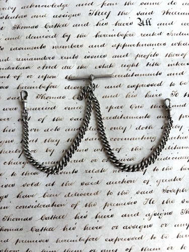 Antique silver double albert - antique,