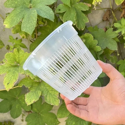 1pcs clear plastic orchid pots - plastic,