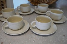 VINTAGE RETRO HORNSEA CONCEPT 6 X COFFEE CUPS & SAUCERS