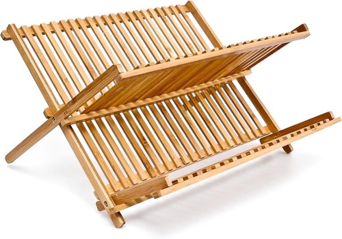 Bamboo folding dish rack - bamboo,