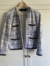 Zara Blue White Check Tweed