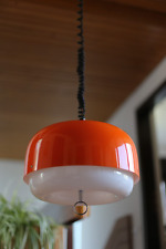 Rare 70s HARVEY GUZZINI Orange Acrylic Pendant Lamp 3016 MEDUSA by LUIGI MASSONI