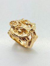 9ct Yellow Solid Gold Horse Shoe / Horse Trap Ring