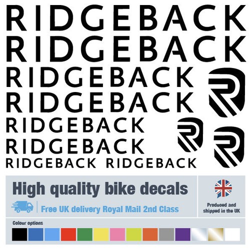 Ridgeback bike decals labels