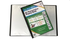 A3 Quality Presentation Display Book Portfolio Folder Black ( 20 Pockets )