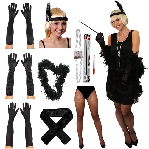 Ladies black deluxe - ladies, flapper