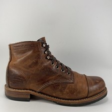 Wolverine 1000 Mile Boots Mens Size 8.5 Brown Leather Cap Toe Lace Up Vibram