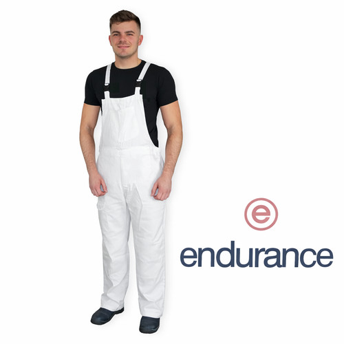 Endurance white polycotton bib - white,