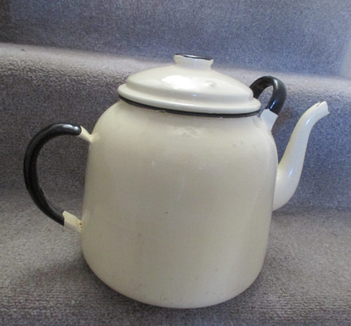 Enamel tea pot vintage - enamel,