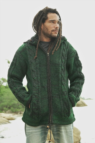 Wool jacket cable knit - cable,