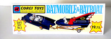 CORGI TOYS BATMAN BATMOBILE BATBOAT EUROPEAN  NEW DOUBLE SIDED SHELF TALKER.