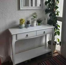 French Console Table Hallway 2 Drawer Storage Shelf Shabby Chic Style Furniture