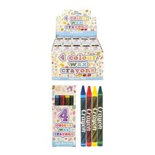 1-250 Packs 4 Mini Colouring Wax Crayons Kids Party Bags Fillers Toys Lucky Dip