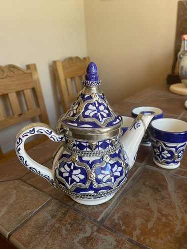 Vintage moroccan ceramic tea - ceramic,