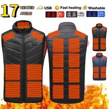 Men USB Electric Heated Vest Jacket Women Warm Up Heating Pad Cloth Body Warmer