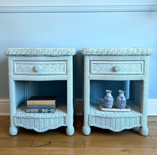 Pair restored rattan - pair, of