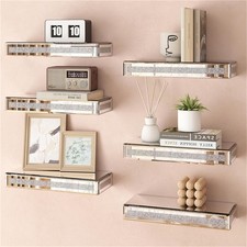 Mirrored Floating Shelves Wall