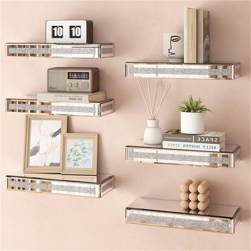 Mirrored floating shelves wall - floating,
