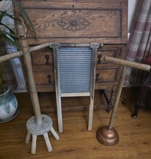 Vintage wooden dolly, Glass