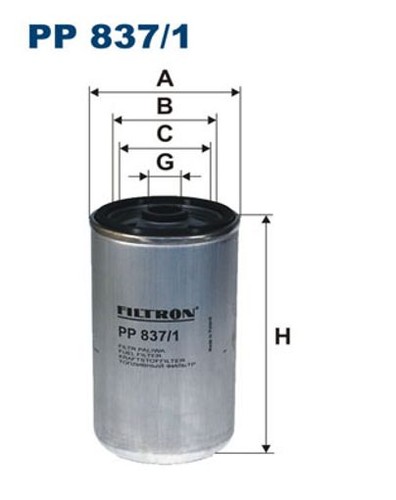Fits filtron 837 fuel - pp, 837/1