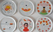 ALESSI set of 6 pizza plates design Massimo Giacon 2006 pummaroriella lpwk sottsass