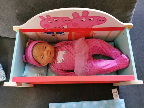 Peppa pig wooden cot with - peppa,