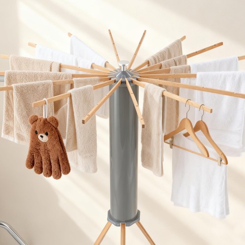 Wooden clothes airer - wooden, –