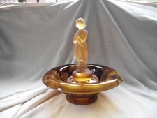 ART DECO AMBER GLASS FROSTED