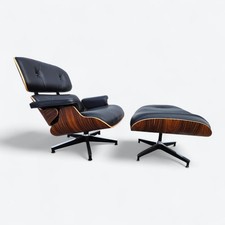 Herman Miller Eames Lounge Black & Santos Original Chair and Ottoman