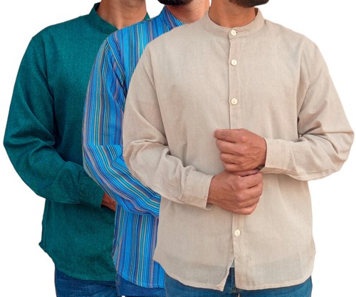 Men collarless casual formal - men's,