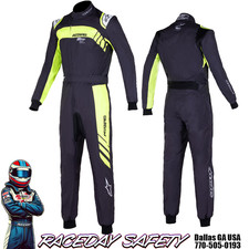 Alpinestars KMX-9 V2 Graphic 3 Kart Race Suit Black/Yellow Fluo 3356422-155