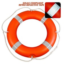 Lifebuoy Throw Ring buoy 58cm 1.5kg SOLAS Compliant Tape River Canal Lake Safety