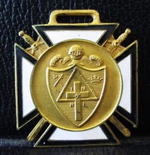 Mason Masonic INRI Knights of Templar Cross Shield Logo Pocket Watch Fob Childs