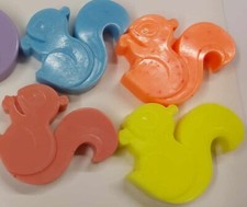 Handmade 4x Mini Squirell soaps fragrance free Suitable Sensitive Skin 4x3x0.5cm