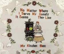 Porcelain Japan funny joke dish wall plate Vintage Kitchen Christmas gift Mother
