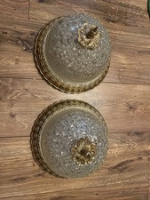 Pair of Vintage Brass & Bubble