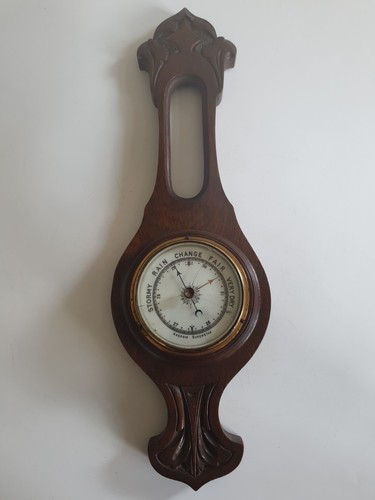 Antique style carved oak banjo - carved,