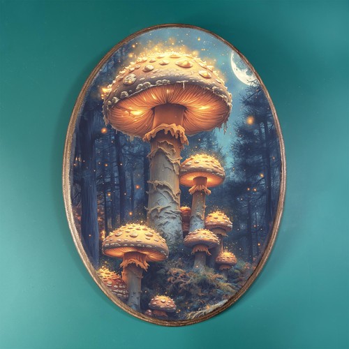 Glowing mushroom forest - glowing,