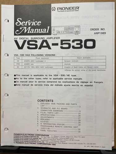 Original service manual for - service,