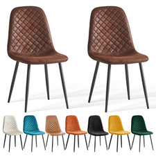 Dining Chair Set of 2/4/6 Velvet Faux suede with Metal legs for Home&Office