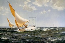 Montague Dawson Neck And Neck